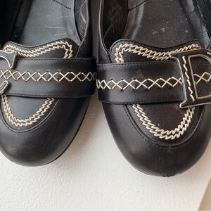 Dior Black Loafers with Cream Detailing